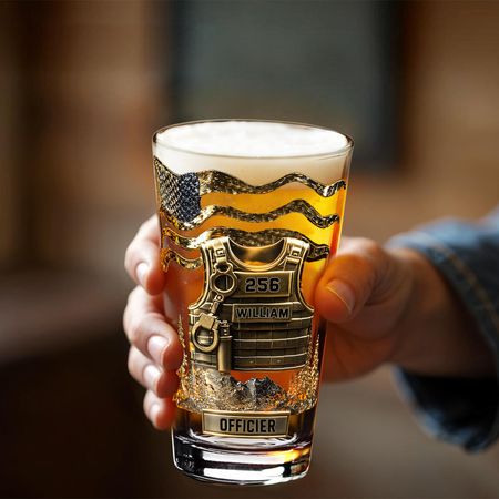 Servir et Protéger – Verre à Bière Personnalisé pour Policier